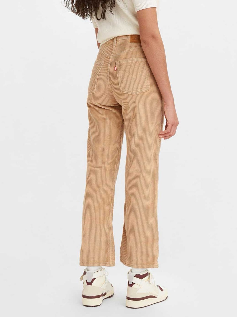 Levi's Ribcage Ankle Straight Corduroy Jeans - Tan Camel 25